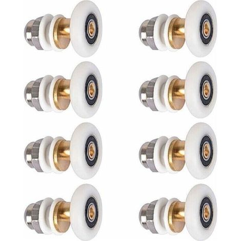 Roulette pour porte de douche - Roulettes coulissantes - Porte Rouleau - Roue de secours - 8pcs - 23mm (1/4)