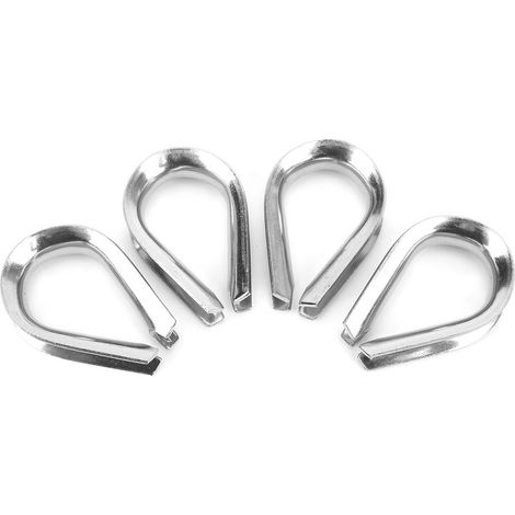 Lot de 4 cosses de câble en acier inoxydable M12 de 12 mm pour câble de 1/2 pouce de diamètre (1/5)