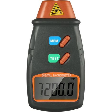 Tachymètre Numérique Professionnel Sans Contact par Laser - Plage de Mesure 2.5 RPM à 99,999 RPM pour Moteurs et Tronçonneuses (1/5)