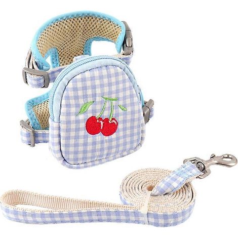 Klassisches Anti-Zug-Geschirr für mittelgroße bis große Hunde, mit Taschen und Aufnähern, blau, Größe M.