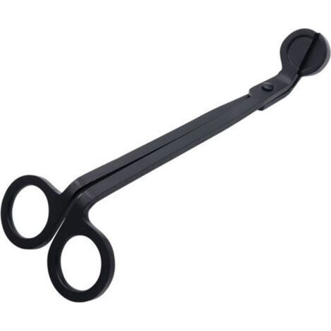 1 paire ciseaux coupe-mèches, acier inoxydable, noir, accessoire pour bougies parfumées (1/5)