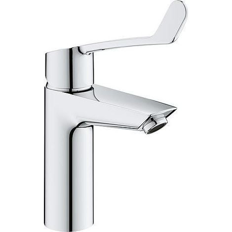 Grohe – Mitigeur de lavabo monocommande – Levier long 156 mm – Corps lisse – Débit 8 l/min – Système de fixation rapide – Vidage push-open (1/5)