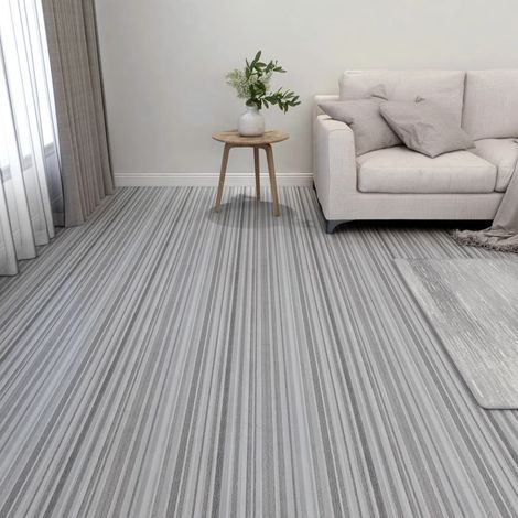 Dalles de plancher autoadhésives 55 pcs PVC 5,11 m² gris clair vidaXL