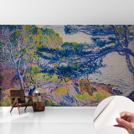 Selbstklebende Tapete - Wanddekoration Wohnzimmer - Tapete Schlafzimmer Impressionistische Landschaft 416x254 cm (1/5)