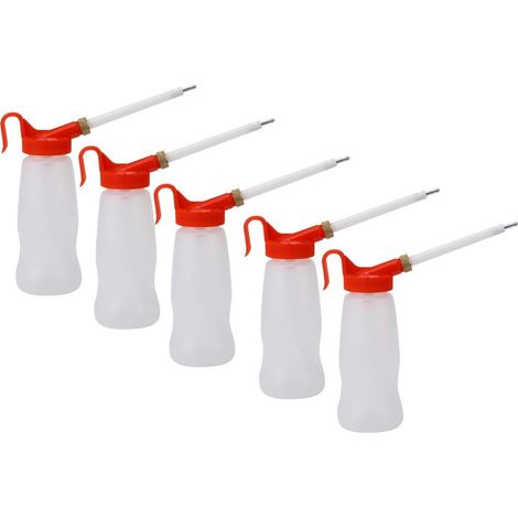 5 pièces distributeur d'huile, buse de pointe type pistolet bouteille d'huile machine à coudre huileur lubrifiant accessoire 180 ml, pour usines de machines, maintenance (1/5)