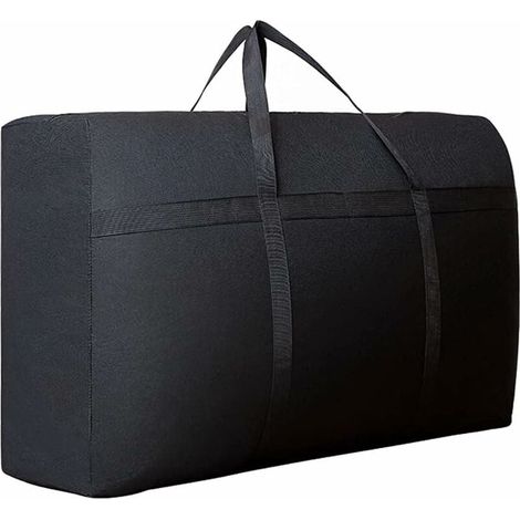 Bolsa de almacenamiento grande de 180 l, impermeable, de tela Oxford, para ropa, colcha, organizador, lavable, para equipaje de viaje (100 x 60 x 30 cm, negra) (1/5)