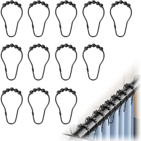 Anneau Rideau Douche,12pc Anneaux Rideaux Douche avec Système Coulissant (1/5)