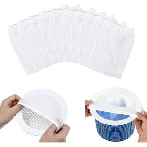 Filtre d'écumoire, lot de 10, filtre d'écumoire de piscine, panier de filtre de piscine, panier d'écumoire de filtre pour attraper le pollen, les feuilles, les cheveux (lot de 10) (1/5)