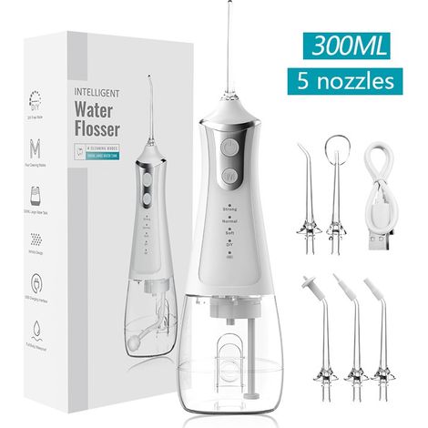 Hydropulseur Électrique Portable avec 5 Embouts et 4 Modes pour Maison et Voyage (1/5)