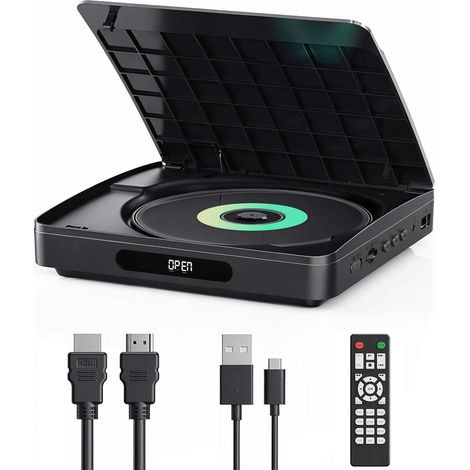 Lecteur DVD TV, Lecteur DVD HDMI 1080P, Aucune Restriction de région, Fonction de dernière mémoire, Lecteur CD avec Port USB（Blu-ray non pris en charge） (1/5)