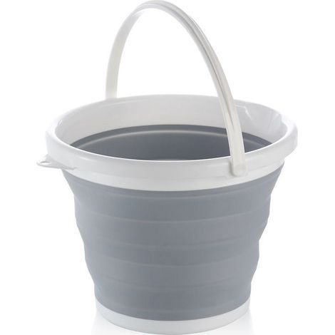 Faltbarer Eimer 10 Liter, runder, faltbarer Silikon-Strandeimer (1/5)
