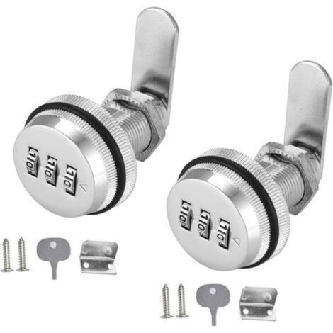 2 Pieces Security Drawer Mailbox, Cam Cabinet Code Lock, Keyless Cam Lock, Combination Lock, for Cabinet Drawer Mailbox (1/5)