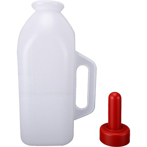 Biberon d'allaitement pour veaux 2L, tétine en caoutchouc, mangeoire à lait pour bétail, avec poignée, pour bébés bovins, agneaux, chèvres (1/5)