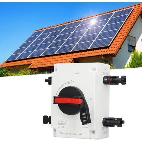 Interrupteur d'isolement photovoltaïque CC 1200 V 32 A 4 pôles (2 entrées, 2 sorties), étanche IP66, pour barre omnibus solaire, LONQ-40 (1/5)