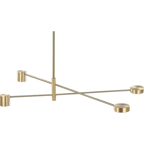 Lampadario in metallo dorato con 4 fuochi stile moderno Bandon (1/5)