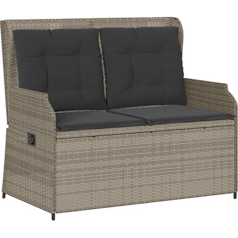 Maison Exclusive - Gartenbank Hellgrau Poly-Rattan