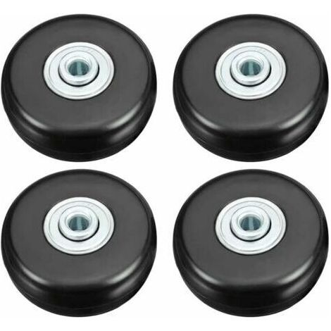 Roulette Valise, Bagage Valise Réparation Roulette Charge Lourd 50mm Muette Caoutchouc Universelle Pivotante Roue Rechange Transport Remplace Roulette 4PCS pour Valise/Bagage/Voyag