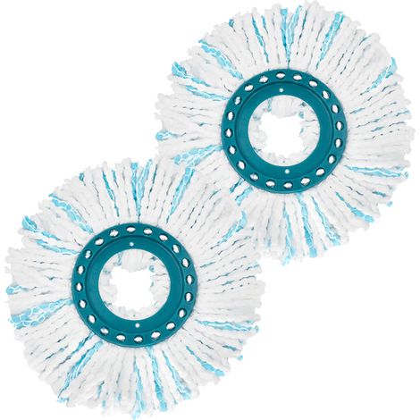 Lot de 2 Têtes de Rechange pour Balai Mop Combi/Twist, Plastique, Blanc, Taille Unique