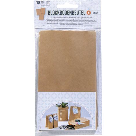 Papiertüten natur, 15 Stück 100 x55 x 175 mm, lebensmittelecht Geschenkpapier