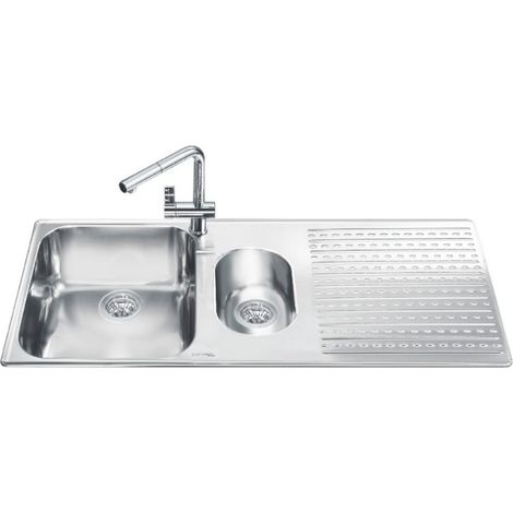 Lavello inox 100x50 cm con gocciolatoio destro