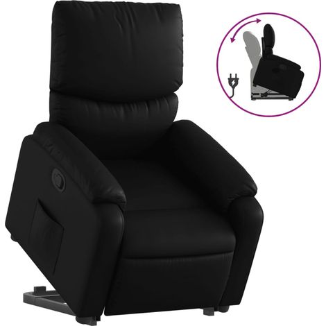 Maison Exclusive - Relaxsessel mit Aufstehhilfe Schwarz Kunstlede