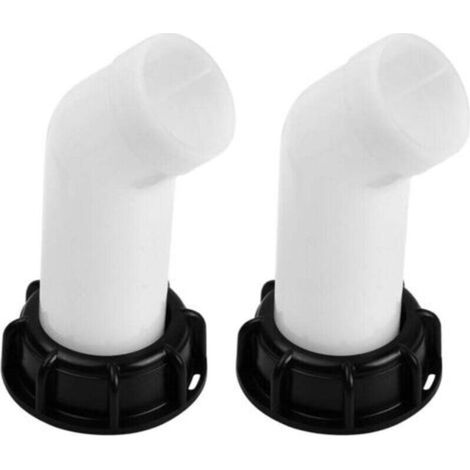 Lot de 2 Bec de Vidange avec éCrou IBC Buse de Réservoir d'eau Raccord de Vanne Extension Buse de Tuyau Adaptateur, Adaptateur de Réservoir d'eau, pour Raccord Robinet Cuve IBC, 60 MM(Blanc) (1/4)