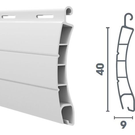 Lame Volet Roulant 40mm PVC Ajourée - 115cm - Blanc - Recoupable