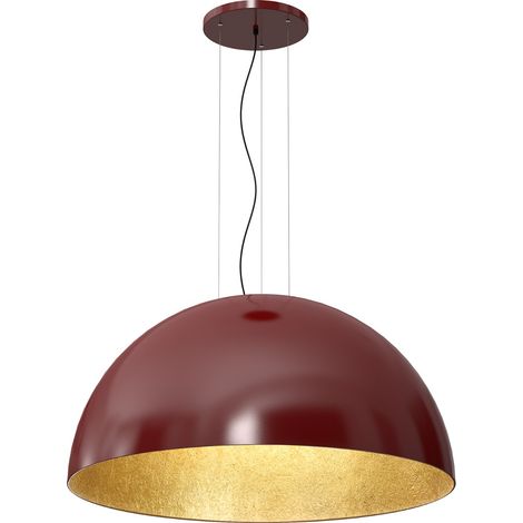 Lampada sospensione Compo Ø100 bordeaux interno oro E27