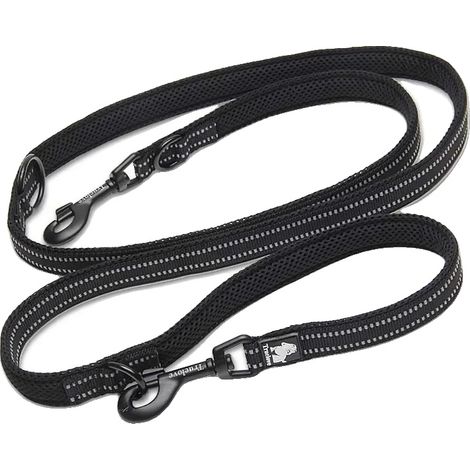 Correa para perros ajustable, reflectante, negra, L (2,5 cm x 200 cm) - b (1/2)