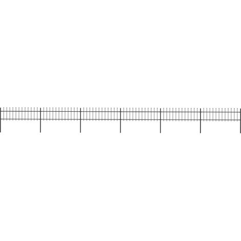 FIMEI Clôture de jardin avec dessus en lance Acier 10,2 x 0,6 m Noir (1/5)