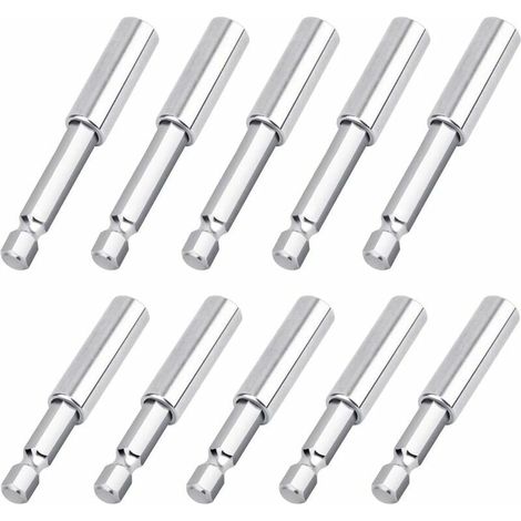 Porte-Embouts Magnetique - Tige Hexagonale 6,35 mm - Pour Tournevis Sans Fil Perceuse Electrique et Visseuse A Percussion - Lot de 10 Pièces