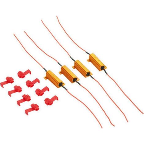 Lot de 4 résistances de charge LED 50 W 12 V, pour corriger les clignotements, compatibles avec les véhicules équipés d'un ordinateur de bord. (1/5)