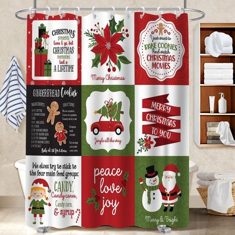 Rideau polyester pour douche 180x180 avec anneaux polyester pour salle de bain pour une touche de gaieté et de couleur (1/5)