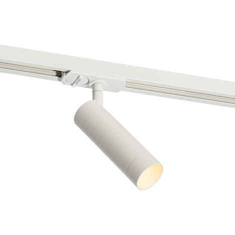 QAZQA jeana luxe - Système de rail spot luminaire plafond, plafonnier compatible pour led - 1 lumière - Ø 4 cm - Blanc - Moderne - éclairage intérieur - Salon I Chambre I Cuisine I Salle à manger