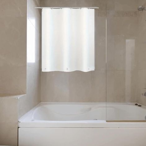 Rideau de douche en plastique PEVA 61 x 91,4 cm pour fenêtre de salle de bain, rideau de douche intérieur de douche, rideau de douche en vinyle imperméable très résistant 61 x 91,4 cm (l x (1/4)