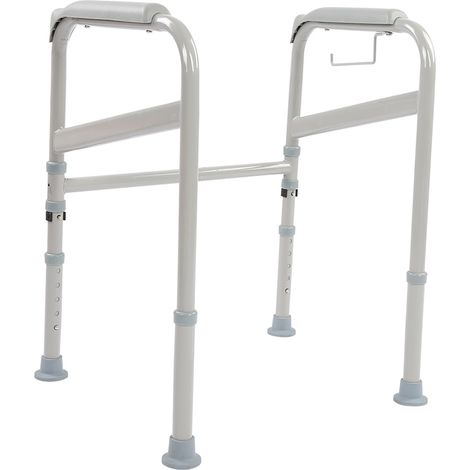 Barres d'appui pour handicapés, Cadre de Rail de sécurité pour Toilettes avec Hauteur réglable pour Salle de Bain, Aide aux Toilettes antidérapantes et Barre d'appui (1/3)