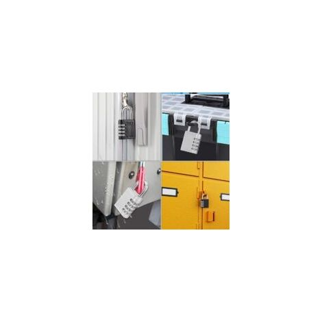 Set mit 2 vierstelligen Zahlenschlössern aus Zinklegierung für Koffer, Spinde, Uni, Fitnessstudio, Flugzeug (Schwarz, Silber) - Crezuo