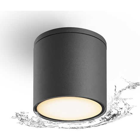 Spots De Plafond GU10, Spot En Saillie,35w,éTanche IP65  Plafonnier En Aluminium Plafonnier Spot,Rond(Ampoule non incluse) (1/5)