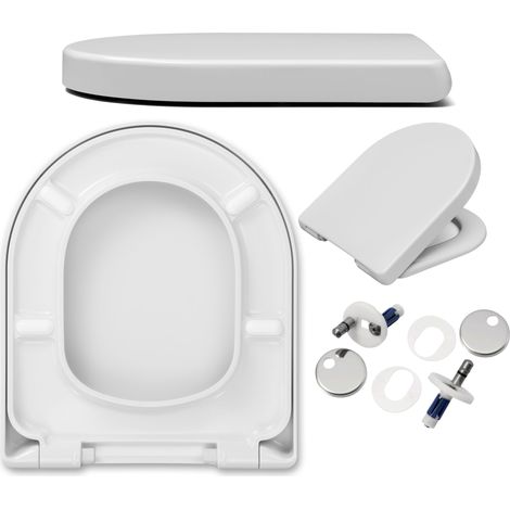 Abattant WC Duroplast - Blanc - Antibactérien - Facile à Installer et à Nettoyer
