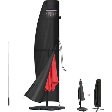Ampelschirm Schutzhülle 240cm, wasserdicht, winddicht, mit Stab (1/5)