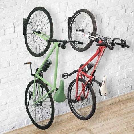 Porte-vélos Garage Fixation Murale Vélos 2-Pack Système de Rangement Vertical Crochet Vélo pour Intérieur (1/3)