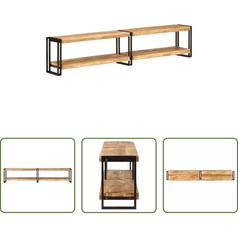 vidaXL Rangement -  Meuble TV 200x30x40 cm bois massif de manguier (1/5)