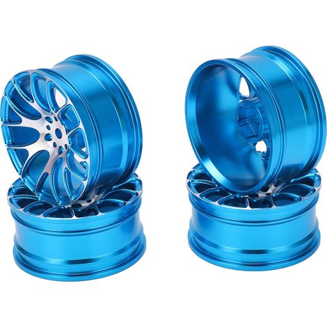 Stück 52-mm-Aluminiumfelgen für Tamiya TT-01 1/10 RC-Car, Blau (1/5)