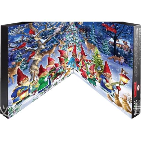 Calendrier de l'Avent de Noël, Boîte Mystère, Figurine de Lutin Barbu Blanc, Décorations de Fête pour Sapin, Lot de 6 Ornements, Personnage Ancien (1/4)
