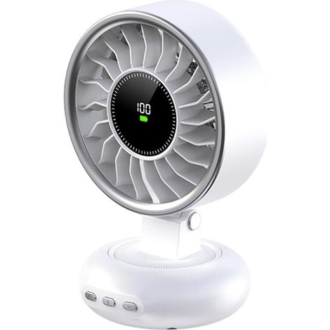 Ventilateur magnétique rechargeable 2400 mAh, ventilateur USB à 5 vitesses, ventilateur de refroidissement magnétique pour bureau, salle de bain, camping-car, dortoir, bateau de croisière, activités s (1/5)