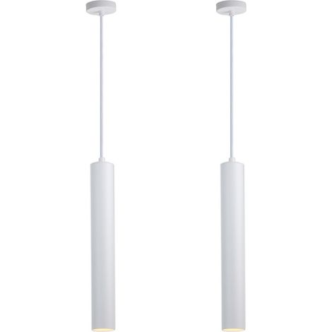 Pack de2 Lampes Suspendues de Plafond en Aluminium 40cm GU10 40W IP20 230V