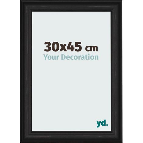 yd. - Cadre photo 30x45 - Noir Grain de Bois - MDF - Lazio