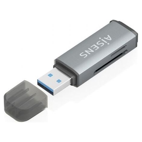 AISENS - LECTOR DE TARJETAS SD, Micro SD, MMC, RS-MMC, MMC Micro, USB-A, GRIS