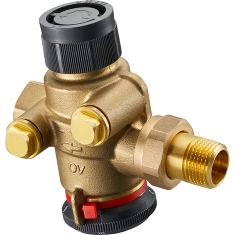 OVENTROP Valvola di regolazione indipendente dalla pressione Cocon QTZ con raccordo a vite e filettatura interna PN 25 DN 20, R 3/4 x Rp 3/4, 250-1800 l/h, senza valvole di misurazione, ottone EZB, 11
