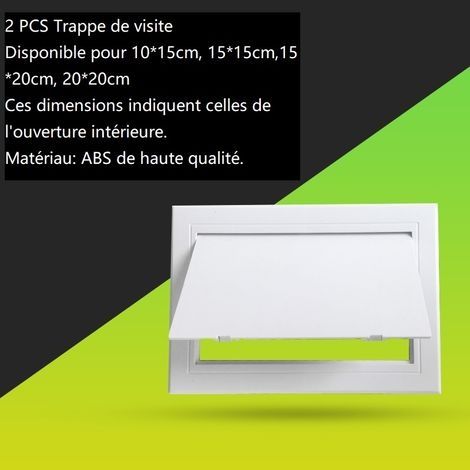 2PCS Trappe de Visite Réglage des Volets et des Portes Plastique ABS Blanc de Qualité supérieure Tailles selectionnables. 10X15cm (1/5)